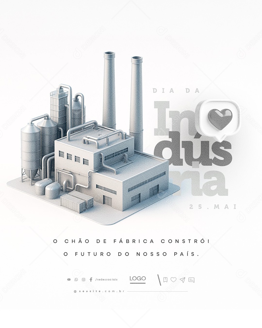 Dia da Indústria 25 de Maio Social Media PSD Editável