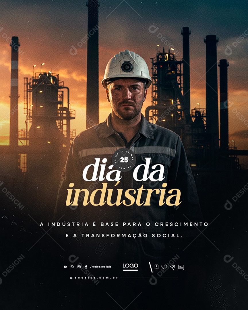 Dia da Indústria 25 de Maio Social Media PSD Editável