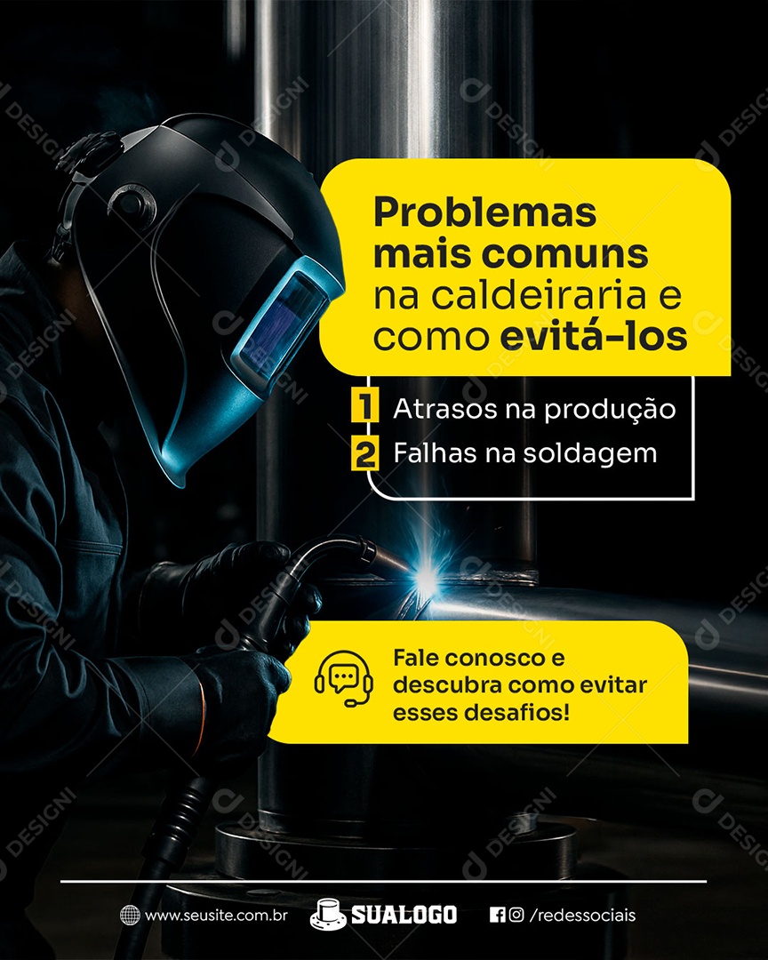 Problemas Mais Comuns Na Calderaria Como Evitálos Social Media PSD Editável