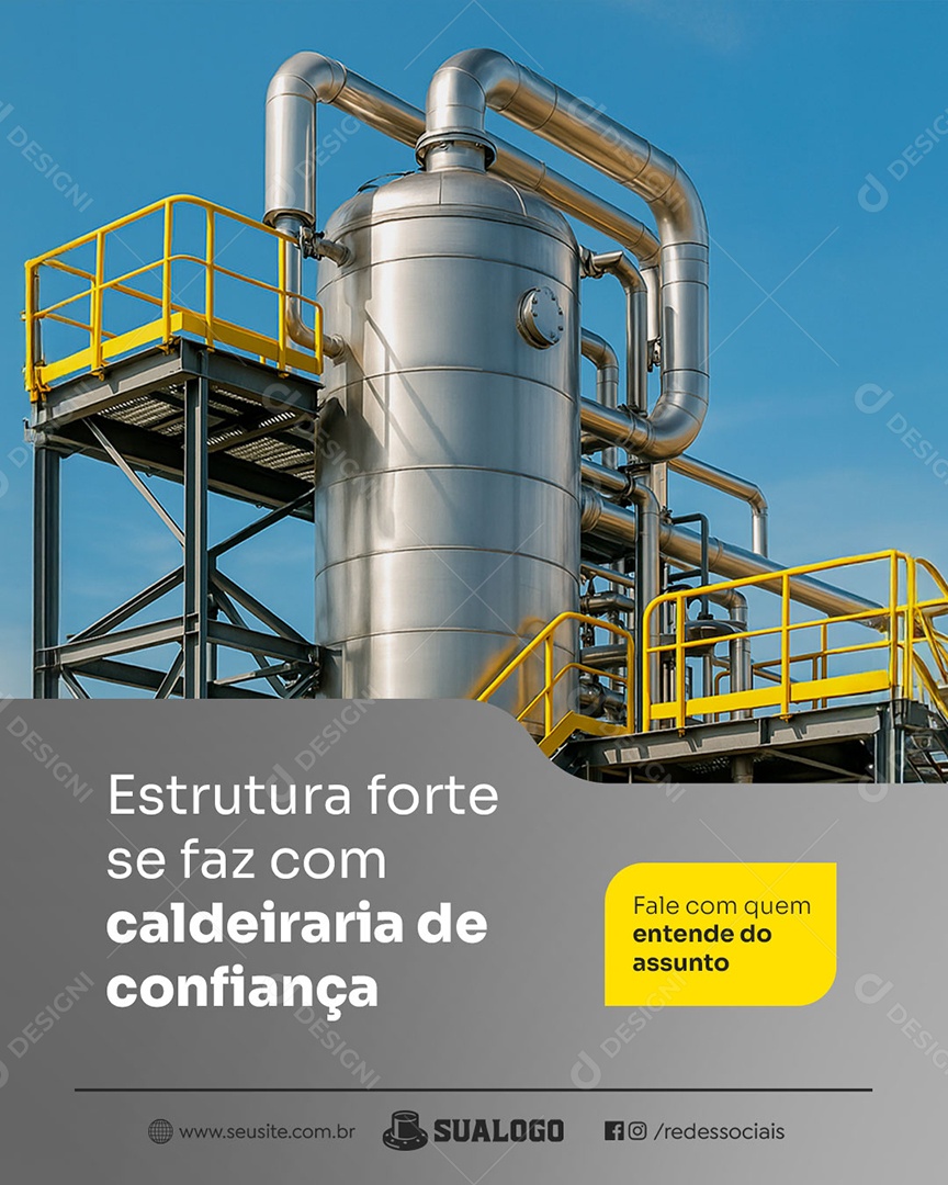 Estrutura Forte Se Faz Com Calderaria de Confiança Social Media PSD Editável