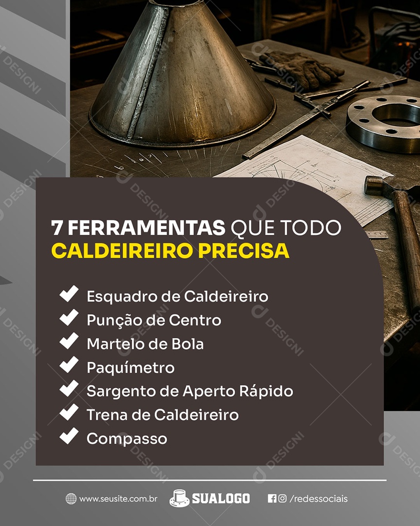 Ferramentas Que Todo Caldereiro Precisa Social Media PSD Editável
