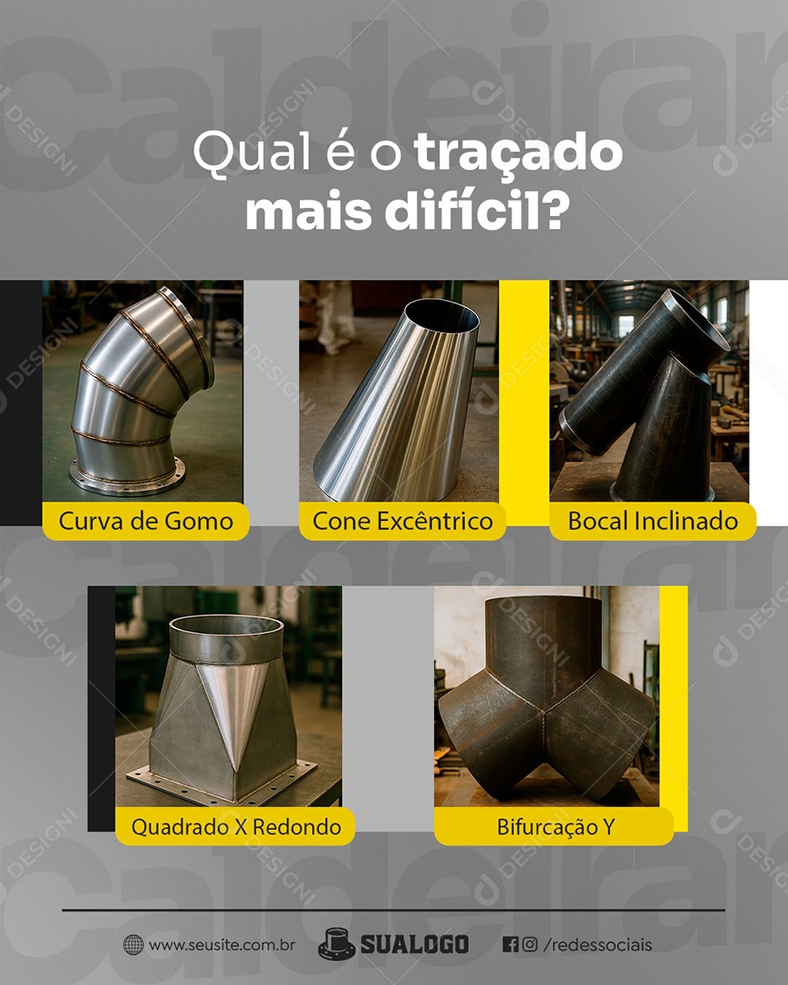 Caldeireiro Qual é o Traçado Mais Difícil Social Media PSD Editável