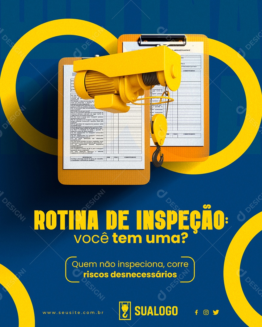 Talhas Elétricas Rotina de Inspeção Você Tem Uma Sócial Media PSD Editável