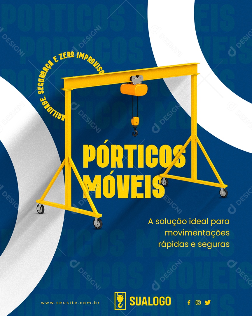 Talhas Elétricas Pórticos Móveis Sócial Media PSD Editável