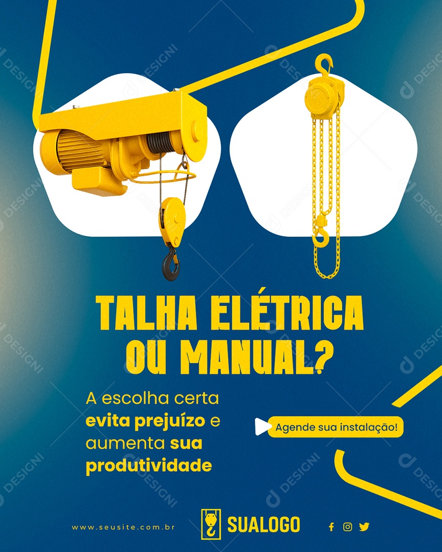 Talhas Elétricas Ou Manual Sócial Media PSD Editável