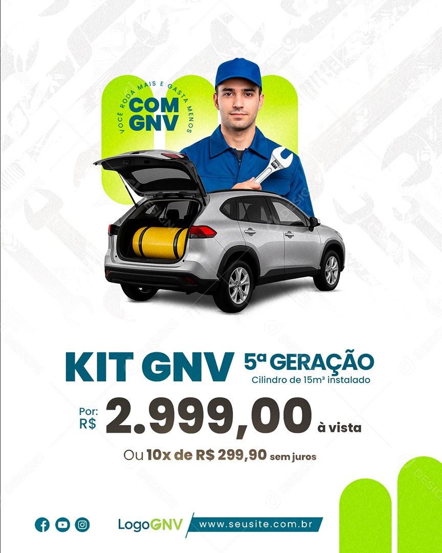 Kit GNV 5 Geração Social Media PSD Editável