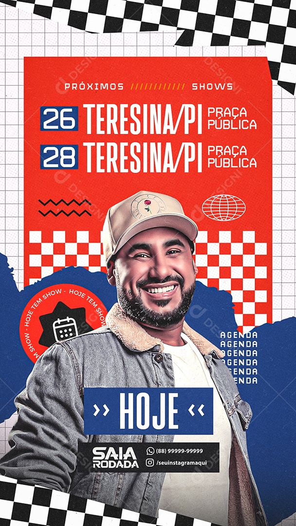 Story Próximos Shows Saia Rodada Social Media PSD Editável