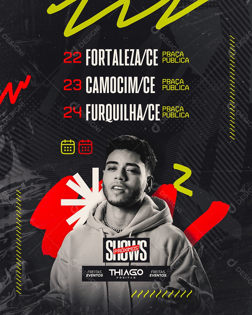 Próximos Shows Thiago Freitas Social Media PSD Editável