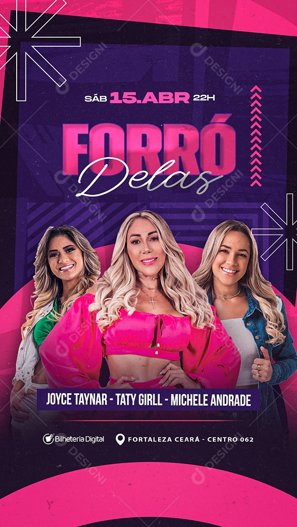 Story Shows Agenda Forró Delas Social Media PSD Editável