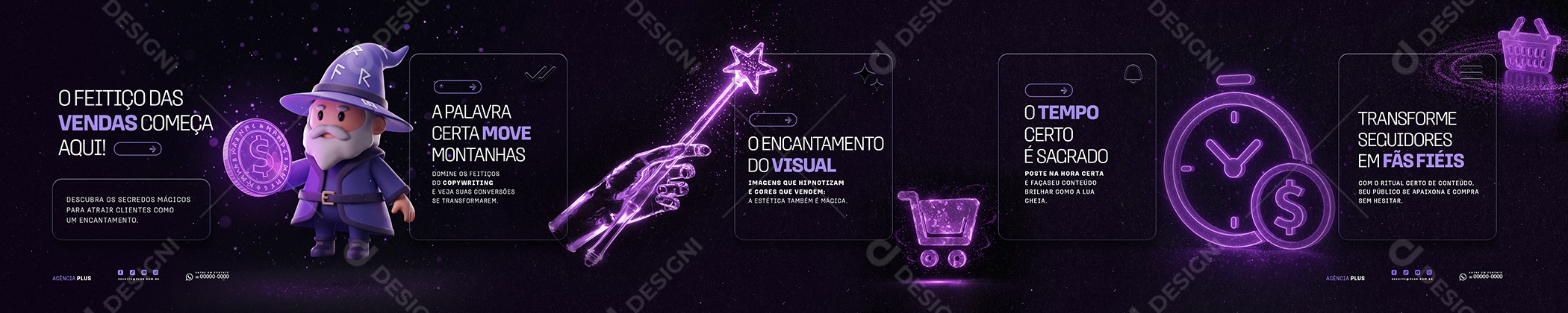 Carrossel Marketing Digital Vendas Agencias Social Media PSD Editável