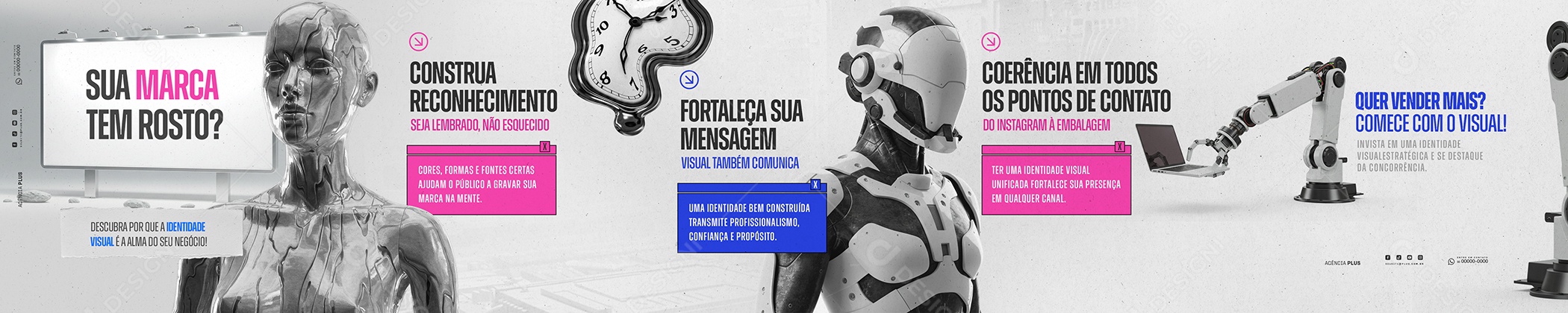 Carrossel Marketing Digital Identidade Visual Social Media PSD Editável