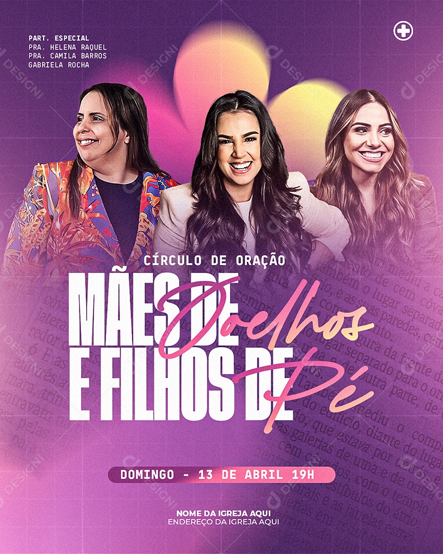 Feed Flyer Circulo de Horação Gospel Social Media PSD Editável