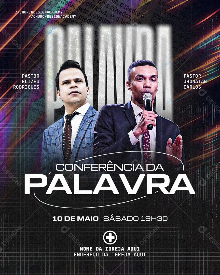 Feed Flyer Conferência da Palavra Gospel Social Media PSD Editável