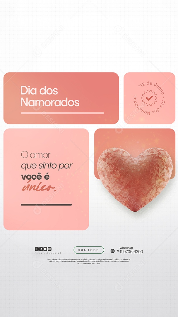 Dia dos Namorados 12 de Junho Social Media PSD Editável