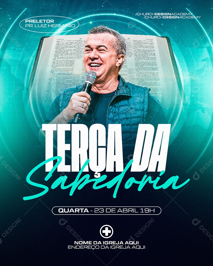 Feed Flyer Terça da Sabedoria Gospel Social Media PSD Editável