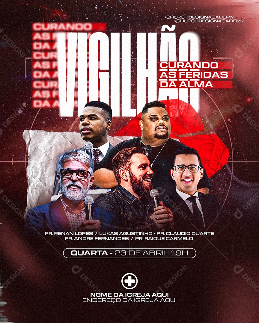 Feed Flyer Vigilhão Gospel Social Media PSD Editável