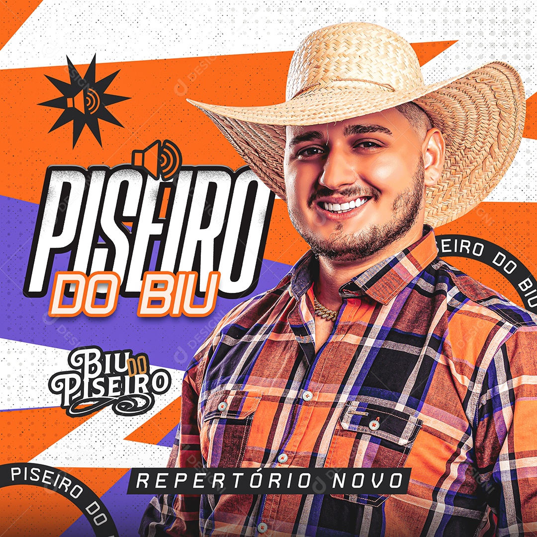Capa CD Repertório Novo Biu do Piseiro Social Media PSD Editável