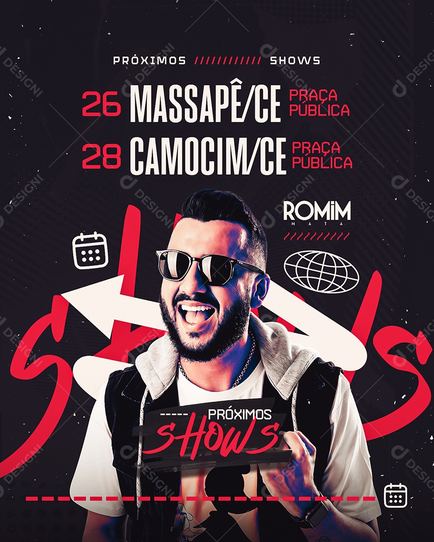 Próximos Shows Social Media PSD Editável
