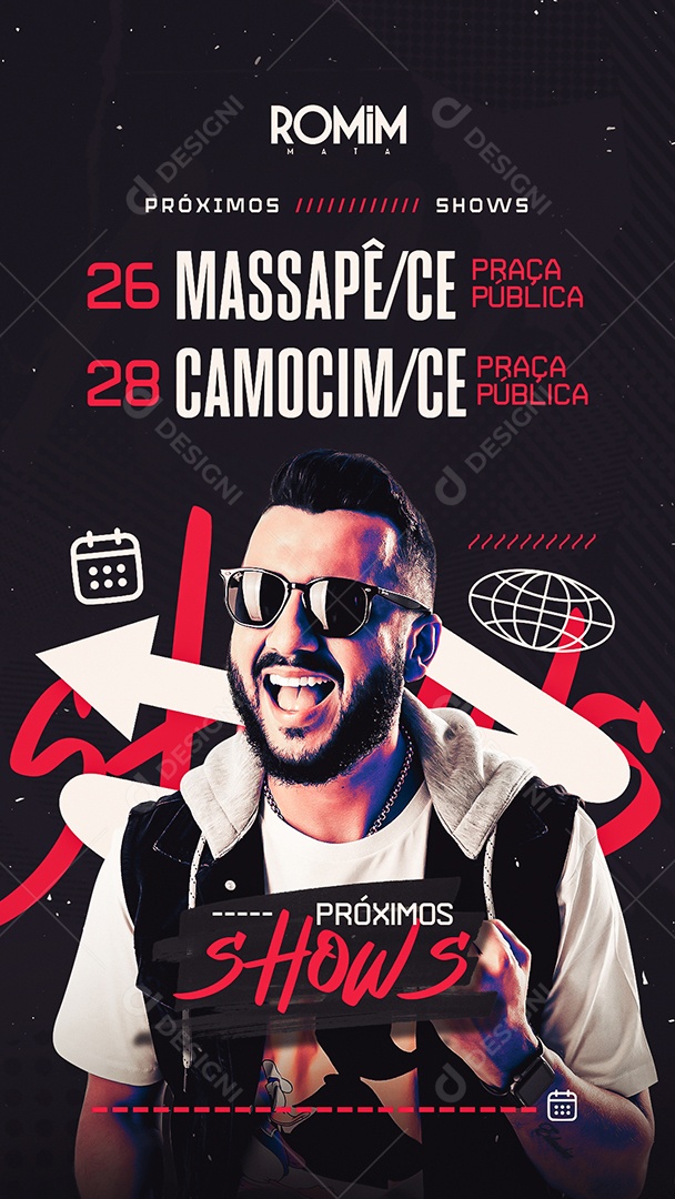 Story Próximos Shows Social Media PSD Editável