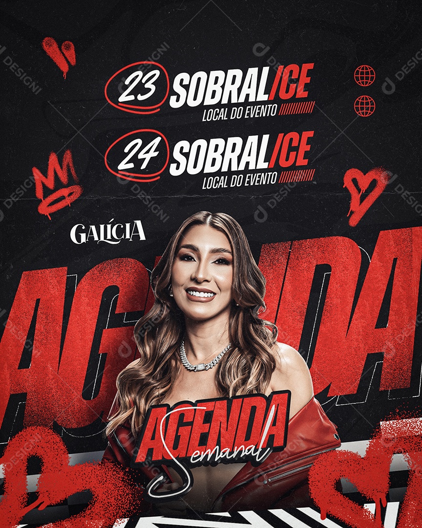 Agenda Semanal Show Galícia Social Media PSD Editável