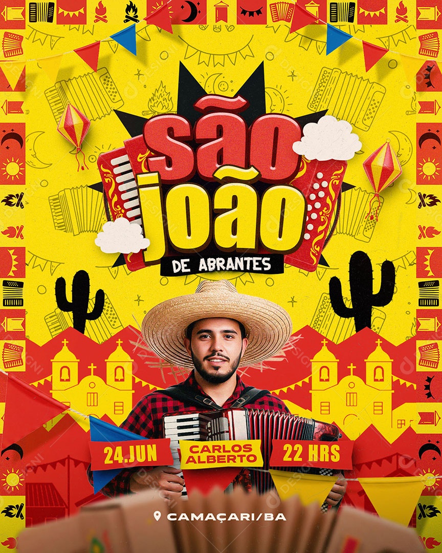 Flyer São João De Abrantes Feed Social Media PSD Editável