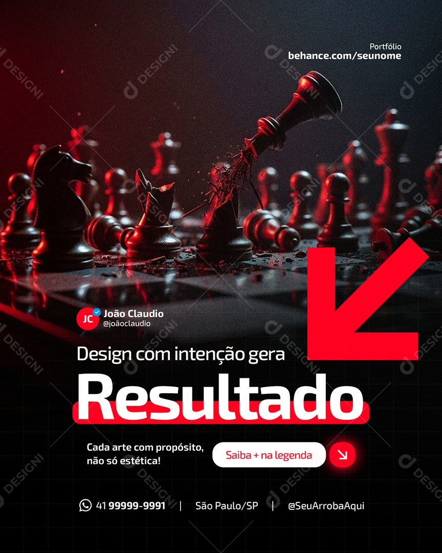 Designer Gráfico Resultado Social Media PSD Editável