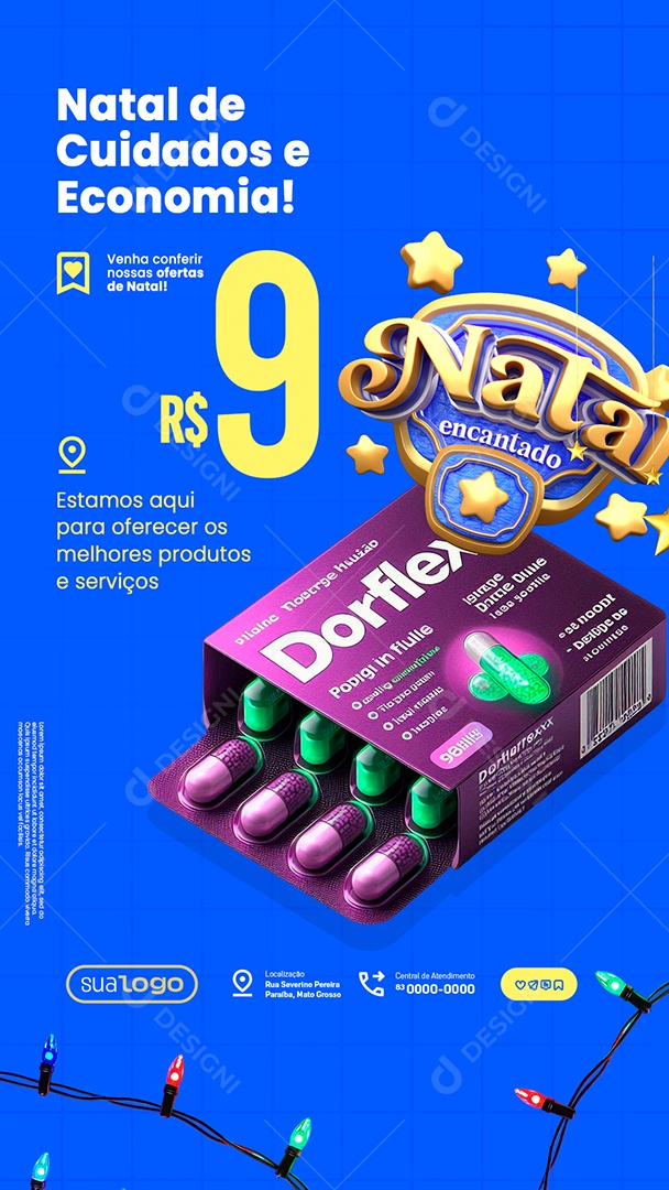 Story Natal Encantado Farmácia Dorflex Economia Social Media PSD Editável