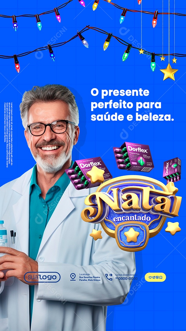 Story Natal Encantado Farmácia Dorflex Perfeito para Saúde Social Media PSD Editável