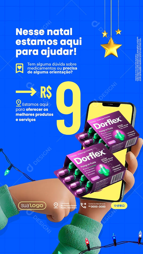 Story Natal Encantado Farmácia Dorflex Social Media PSD Editável