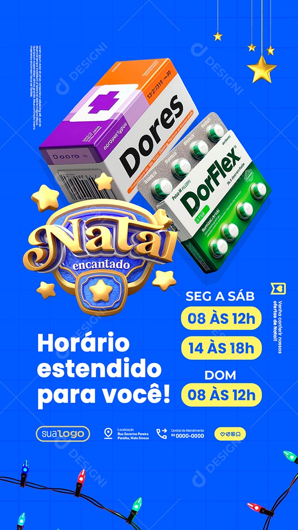 Story Natal Encantado Farmácia Horário Estendido para Você Social Media PSD Editável