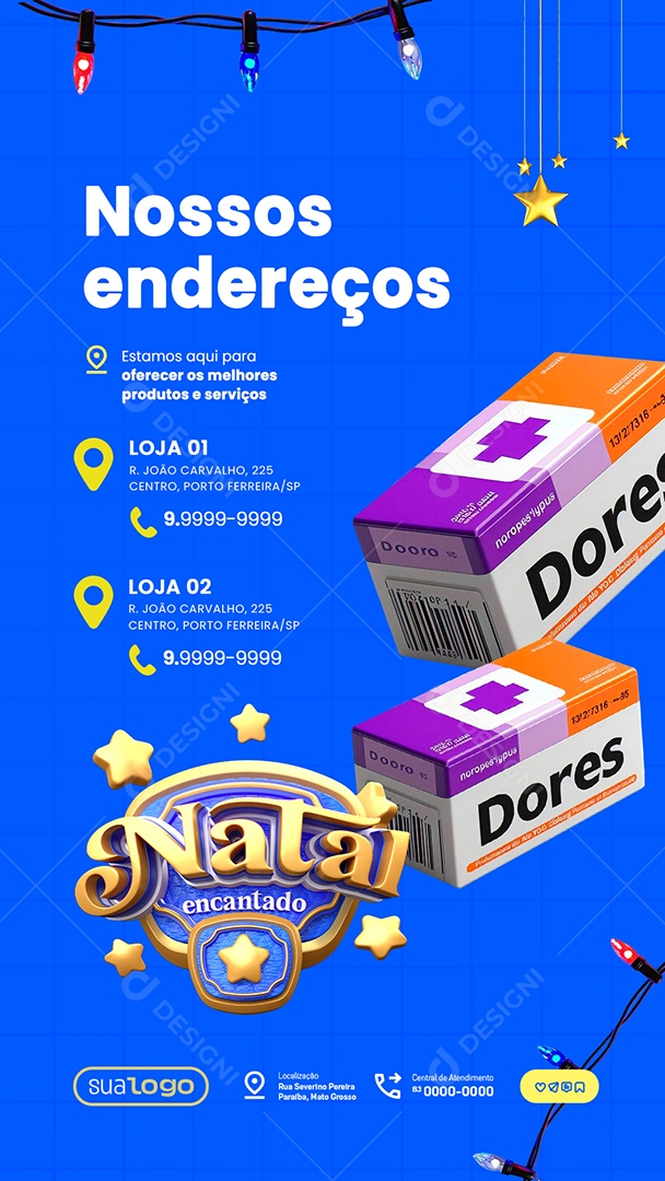 Story Natal Encantado Farmácia Nossos Endereços Social Media PSD Editável