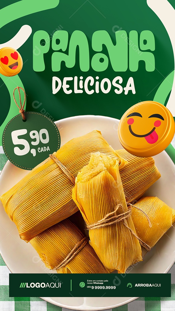 Story Pamonharia Pamonha Deliciosa Social Media PSD Editável