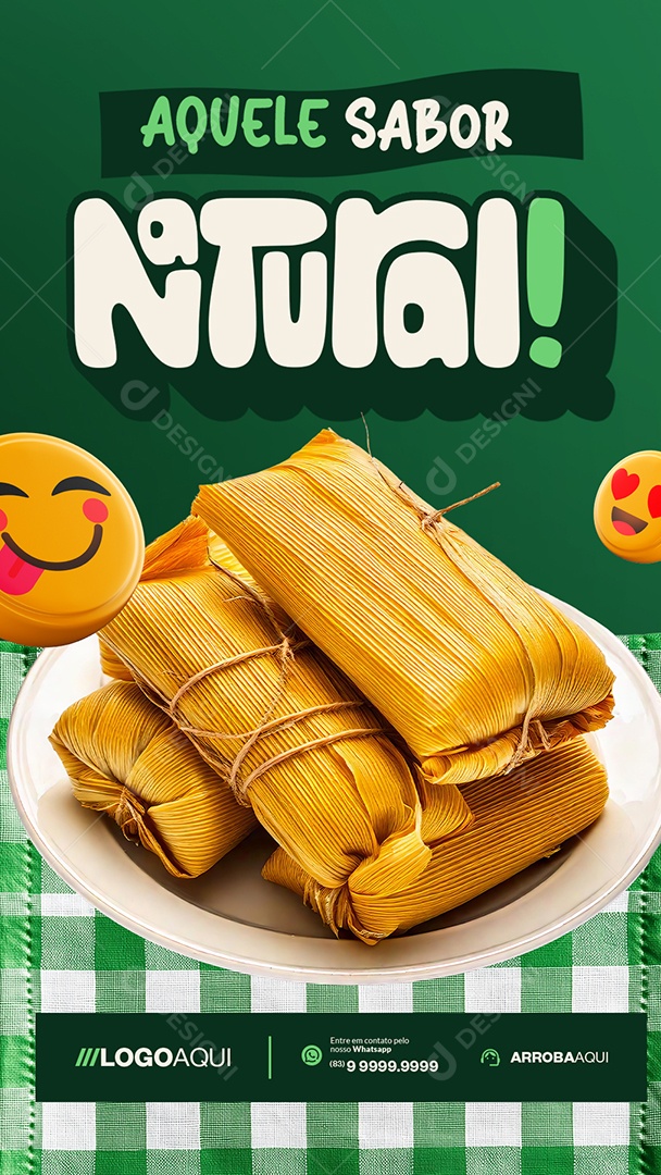 Story Pamonharia Aquele Sabor Natural Social Media PSD Editável