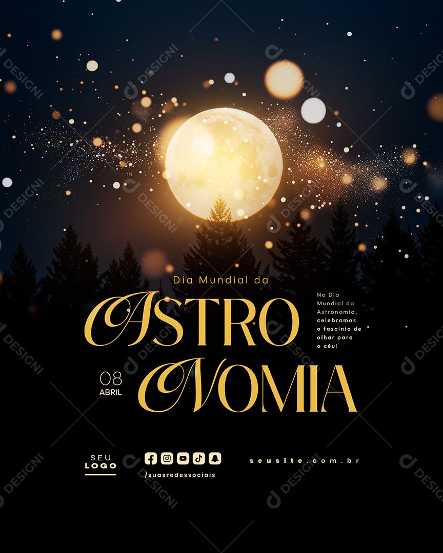 Dia da Astronomia 08 de Abril Social Media PSD Editável