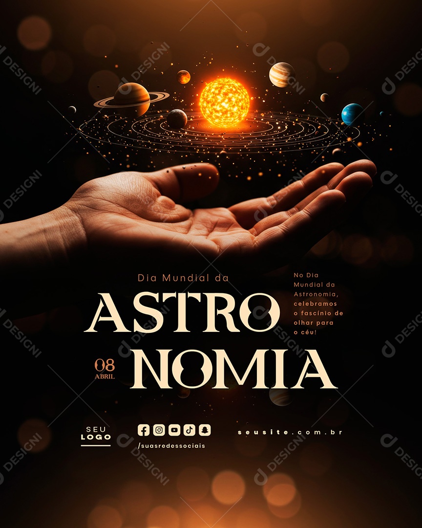 Dia da Astronomia 08 de Abril Social Media PSD Editável