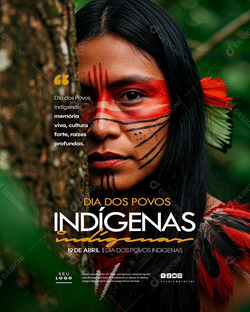 Dia dos Povos Indígenas Índios 19 de Abril Social Media PSD Editável