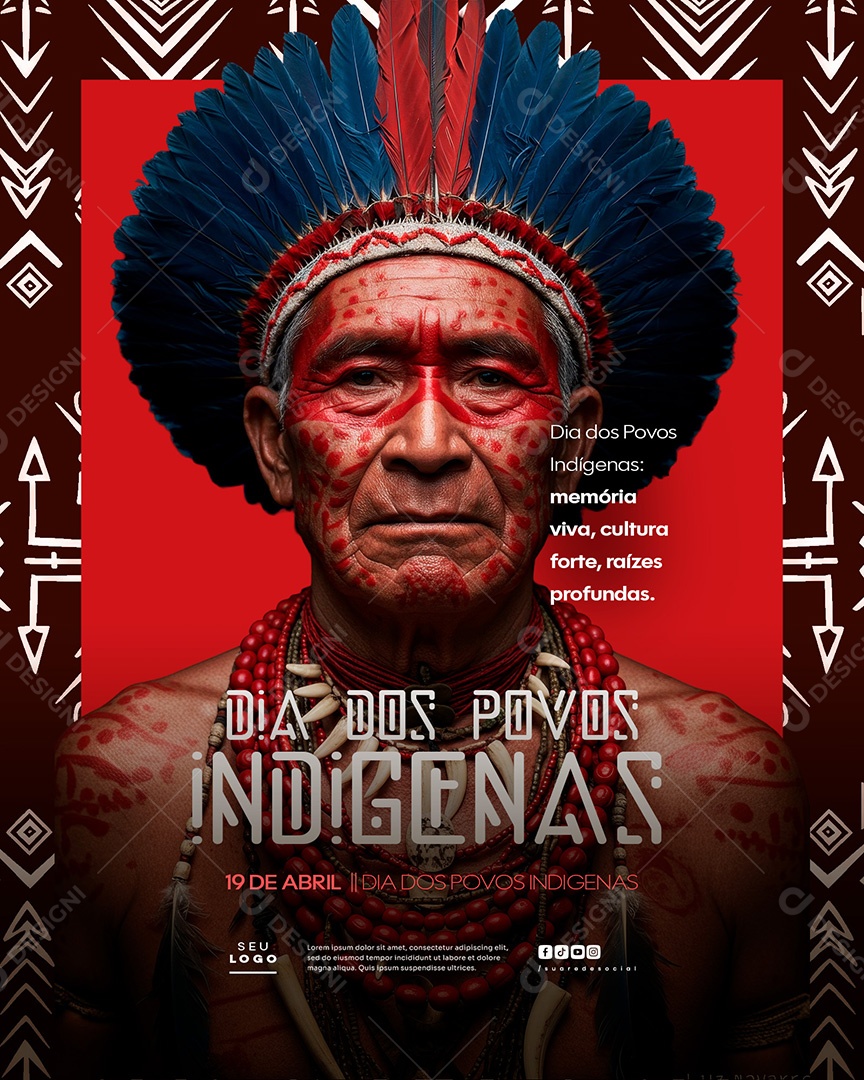Dia dos Povos Indígenas Índios 19 de Abril Social Media PSD Editável