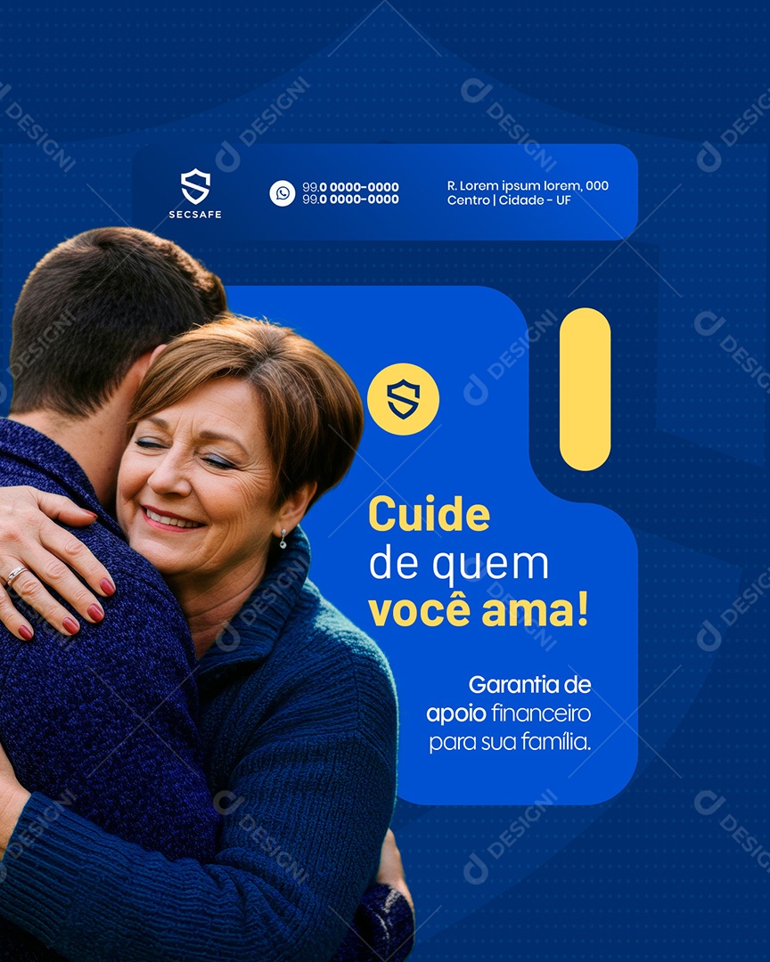 Feed Seguro Familia Cuide de Quem Você Ama Social Media PSD Editável
