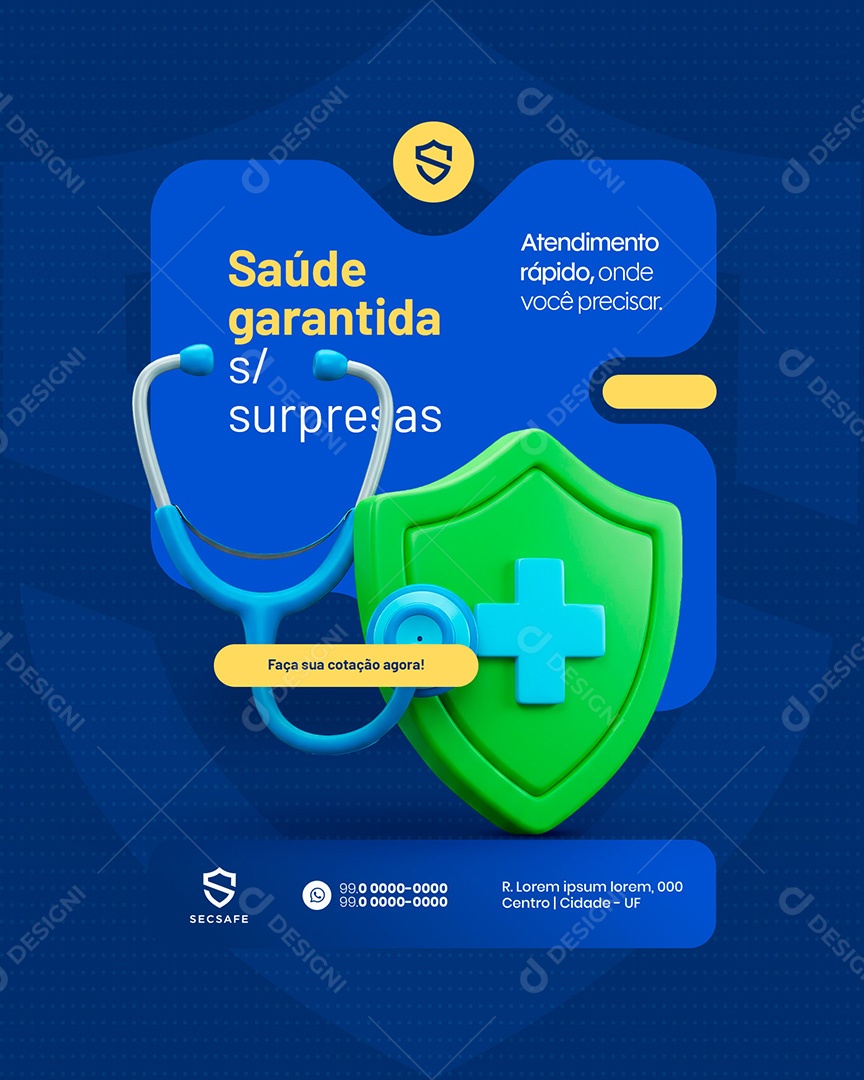 Feed Seguro Saúde Garantia sem Surpresas Social Media PSD Editável