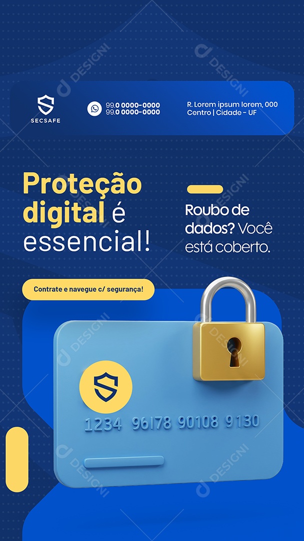 Story Seguro Digital Proteção Digital é Essencial Social Media PSD Editável