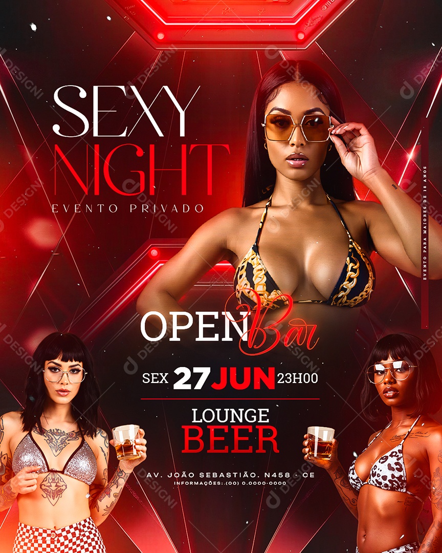 Flyer Sexy Night Social Media PSD Editável