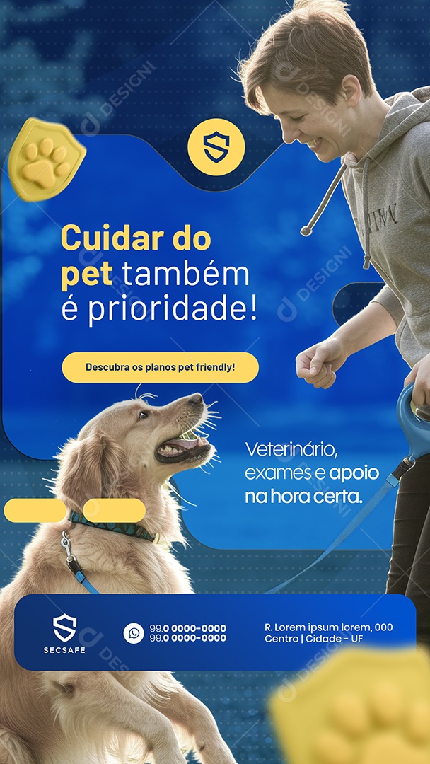 Story Seguro Saúde Pet Cuidar do Pet Também é Prioridade Social Media PSD Editável