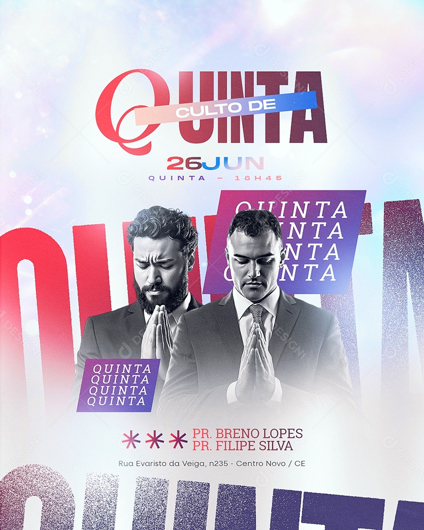 Gospel Culto de Quinta Social Media PSD Editável