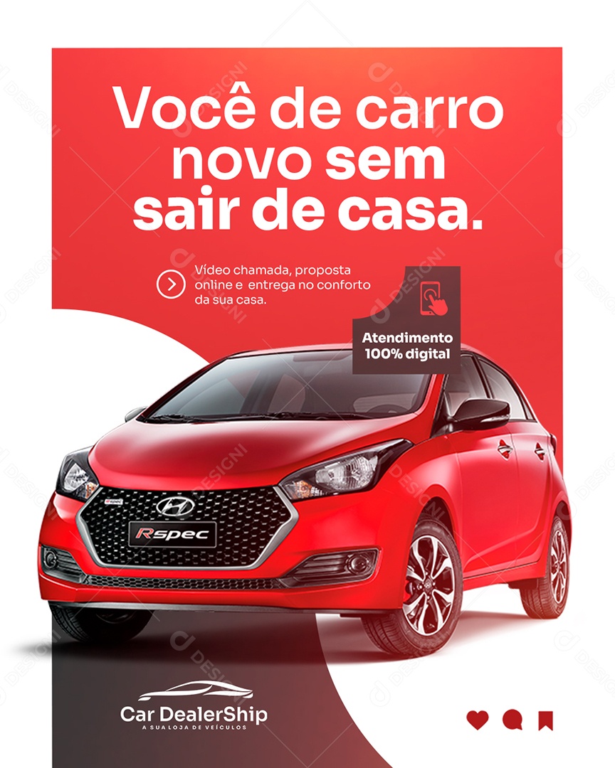 Concessionária Você de Carro Novo Sem Sair de Casa Social Media PSD Editável