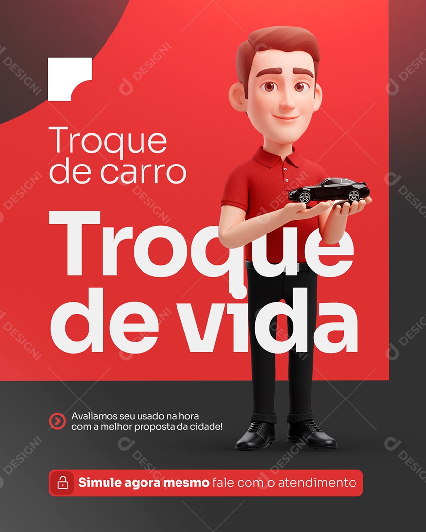 Concessionária Troque de Carro Social Media PSD Editável