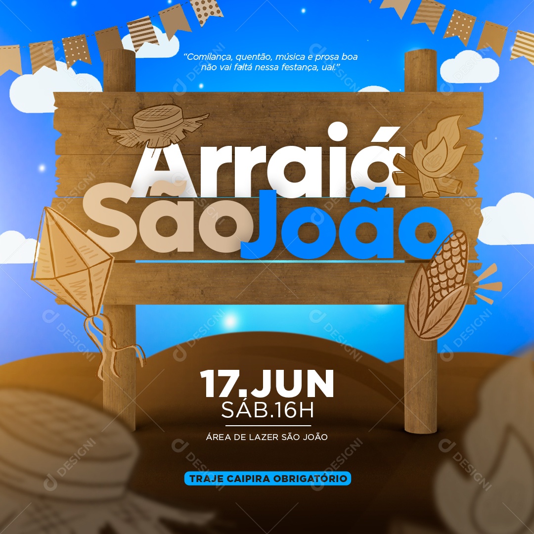 Arraiá São João Social Media PSD Editável