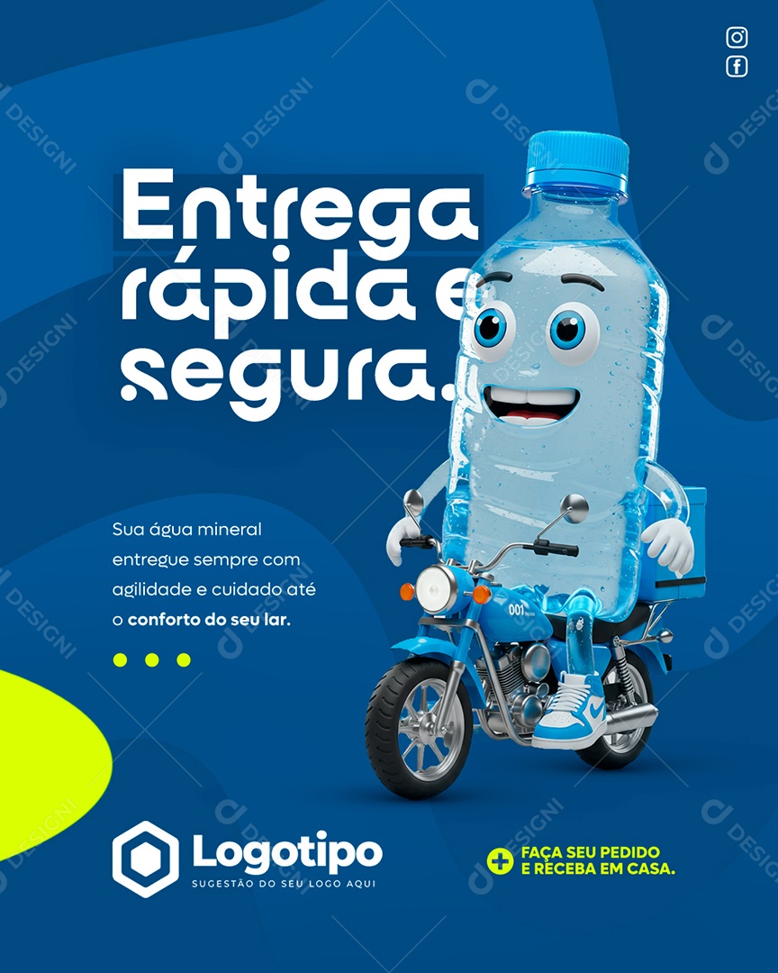 Entrega Rápida e Segura Social Media PSD Editável