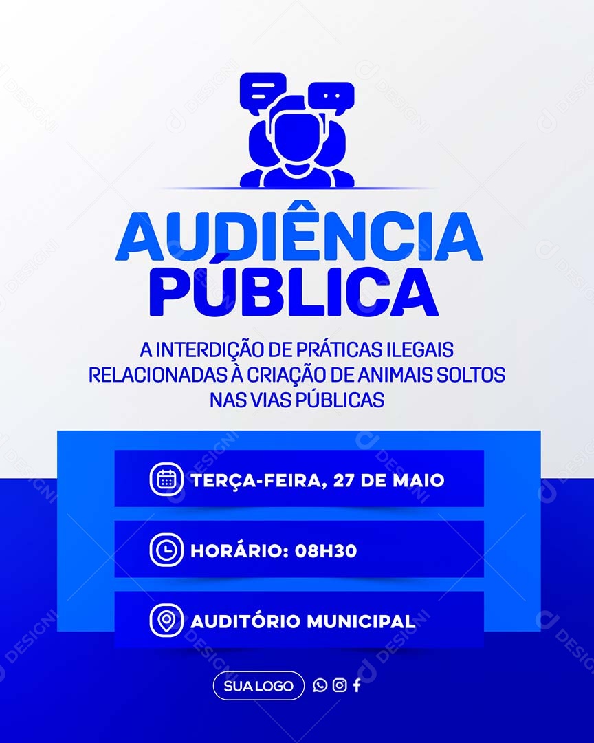 Convite Audiência Pública Social Media PSD Editável