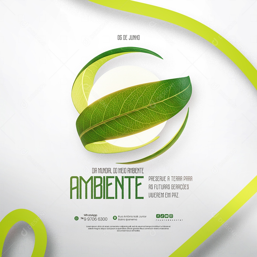 Dia Mundial do Meio Ambiente 05 de Junho Social Media PSD Editável