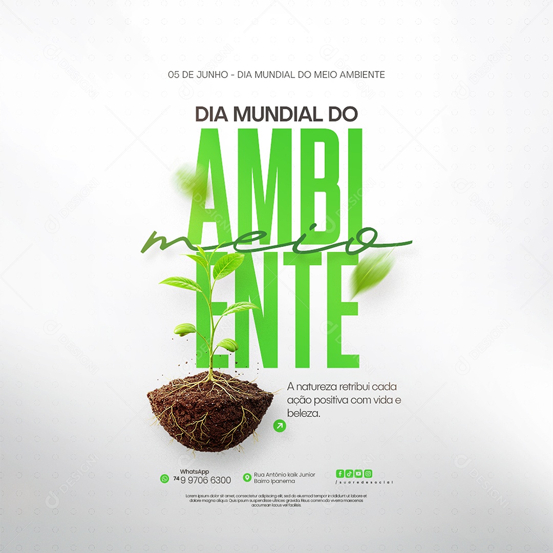 Dia Mundial do Meio Ambiente 05 de Junho Social Media PSD Editável